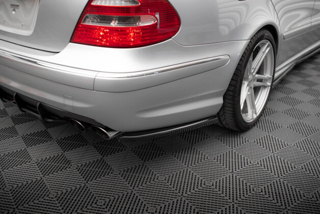 Heck Ansatz Flaps Diffusor passend für Mercedes-Benz E 55 AMG W211 schwarz Hochglanz