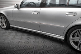 Seitenschweller Ansatz Cup Leisten passend für Mercedes-Benz E 55 AMG W211 schwarz Hochglanz