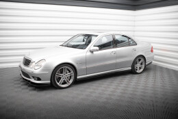 Seitenschweller Ansatz Cup Leisten passend für Mercedes-Benz E 55 AMG W211 schwarz Hochglanz
