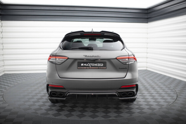 Mittlerer Cup Diffusor Heck Ansatz DTM Look passend für Maserati Levante Trofeo Mk1 schwarz Hochglanz