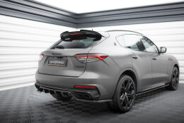 Street+ Mittlerer Diffusor RACE Heck Ansatz passend für Maserati Levante Trofeo Mk1 schwarz Hochglanz