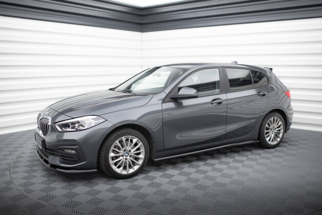 Seitenschweller Ansatz Cup Leisten passend für BMW 1er F40 schwarz Hochglanz