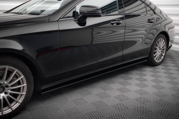 Seitenschweller Ansatz Cup Leisten V.2 passend für Mercedes-Benz CLS C218 schwarz Hochglanz
