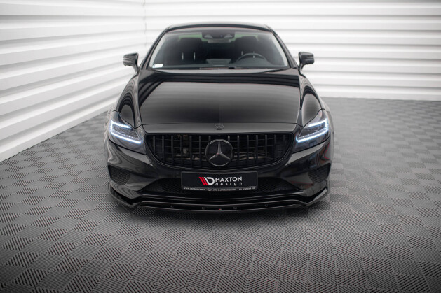 Cup Spoilerlippe Front Ansatz für Mercedes CLS C218 FL schwarz Hochglanz