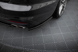 Heck Ansatz Flaps Diffusor passend für Audi S4 B9 Facelift schwarz Hochglanz