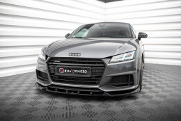 Cup Spoilerlippe Front Ansatz V.2 passend für Audi TT S / S-Line 8S schwarz Hochglanz