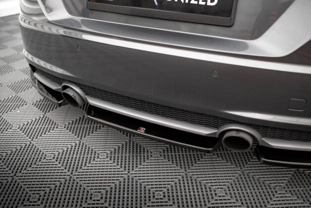 Mittlerer Cup Diffusor Heck Ansatz passend für Audi TT S-Line 8S schwarz Hochglanz