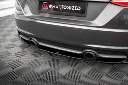 Mittlerer Cup Diffusor Heck Ansatz passend für Audi TT S-Line 8S schwarz Hochglanz