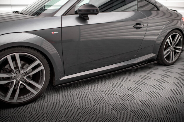 Seitenschweller Ansatz Cup Leisten passend für Audi TT S-Line 8S schwarz Hochglanz
