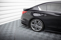 Heck Ansatz Flaps Diffusor V.2 passend für Infiniti Q50 S Mk1 schwarz Hochglanz
