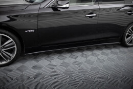 Seitenschweller Ansatz Cup Leisten V.2 passend für Infiniti Q50 S Mk1 schwarz Hochglanz