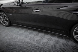 Seitenschweller Ansatz Cup Leisten V.2 passend für Infiniti Q50 S Mk1 schwarz Hochglanz