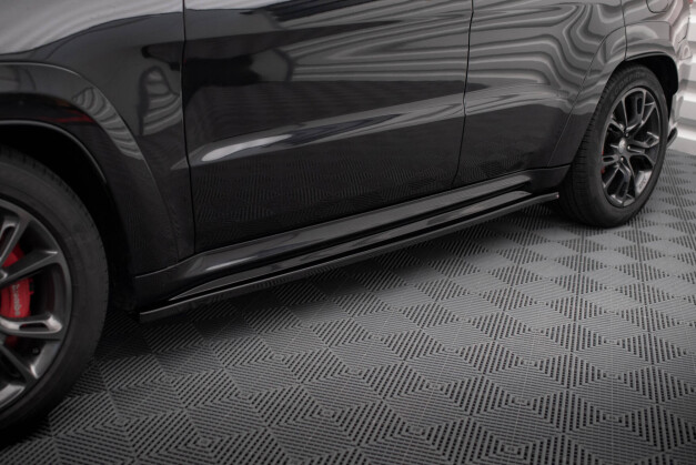 Seitenschweller Ansatz Cup Leisten passend für Jeep Grand Cherokee SRT WK2 Facelift schwarz Hochglanz
