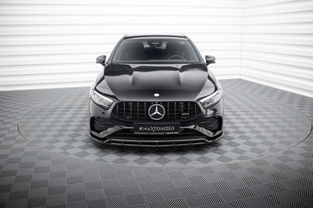 Cup Spoilerlippe Front Ansatz für Mercedes-AMG A35 W177 FL schwarz Hochglanz