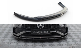 Cup Spoilerlippe Front Ansatz für Mercedes-AMG A35 W177 Facelift schwarz Hochglanz