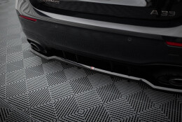 Mittlerer Cup Diffusor Heck Ansatz DTM Look passend für Mercedes-AMG A35 Hatchback W177 schwarz Hochglanz