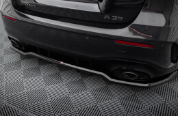 Mittlerer Cup Diffusor Heck Ansatz DTM Look passend für Mercedes-AMG A35 Hatchback W177 schwarz Hochglanz