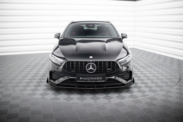 Front Stoßstange Flaps passend für Mercedes-AMG A35 W177 FL schwarz Hochglanz
