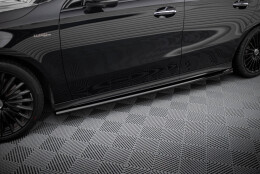 Seitenschweller Ansatz Cup Leisten passend für Mercedes-AMG A35 W177 Facelift schwarz Hochglanz