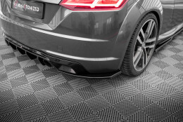 Heck Ansatz Flaps Diffusor V.2 passend für Audi TT S-Line 8S schwarz Hochglanz