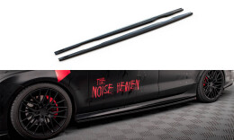 Seitenschweller Ansatz Cup Leisten passend für Audi A7 RS7 Look C7 schwarz Hochglanz