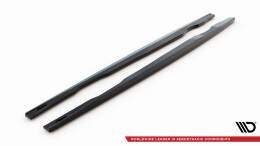 Seitenschweller Ansatz Cup Leisten passend für Audi A7 RS7 Look C7 schwarz Hochglanz
