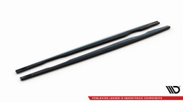 Seitenschweller Ansatz Cup Leisten passend für Audi A7 RS7 Look C7 schwarz Hochglanz