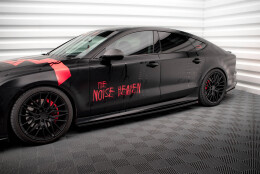 Street+ Seitenschweller Leisten passend für Audi A7 RS7 Look C7 schwarz Hochglanz