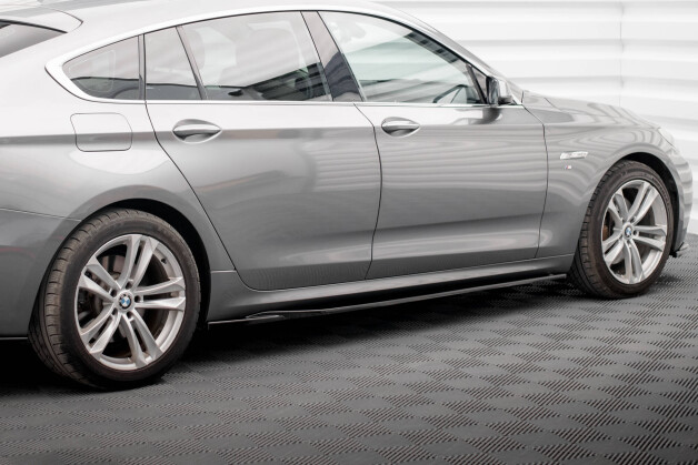 Seitenschweller Ansatz Cup Leisten passend für BMW 5er GT M-Paket F07 schwarz Hochglanz