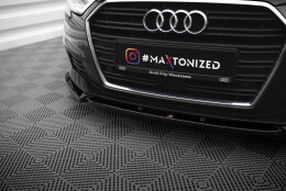 Cup Spoilerlippe Front Ansatz V.1 passend für Audi A3 Sportback 8V Facelift schwarz Hochglanz