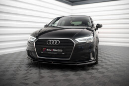 Cup Spoilerlippe Front Ansatz V.2 passend für Audi A3 Sportback 8V Facelift schwarz Hochglanz
