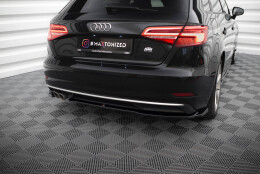 Street+ Heck Ansatz Flaps passend für Audi A3 Sportback 8V FL schwarz Hochglanz
