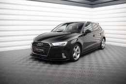 Seitenschweller Ansatz Cup Leisten passend für Audi A3 Sportback 8V Facelift schwarz Hochglanz
