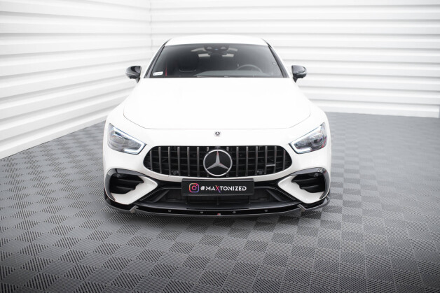 Street+ Spoilerlippe Front Ansatz V.2 passend für Mercedes-AMG GT 43 4 Door Coupe V8 Styling Package X290 schwarz Hochglanz