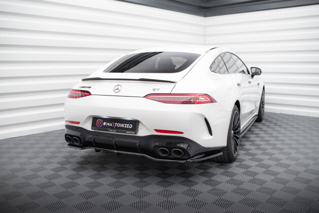 Mittlerer Cup Diffusor Heck Ansatz DTM Look für Mercedes-AMG GT 43 4 Door Coupe V8 Styling Package schwarz Hochglanz