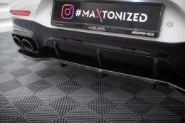Mittlerer Cup Diffusor Heck Ansatz DTM Look für Mercedes-AMG GT 43 4 Türer Coupe V8 Styling Paket schwarz Hochglanz