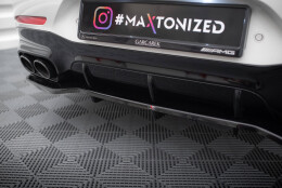 Mittlerer Cup Diffusor Heck Ansatz DTM Look passend für Mercedes-AMG GT 43 4 Türer Coupe V8 Styling Paket schwarz Hochglanz