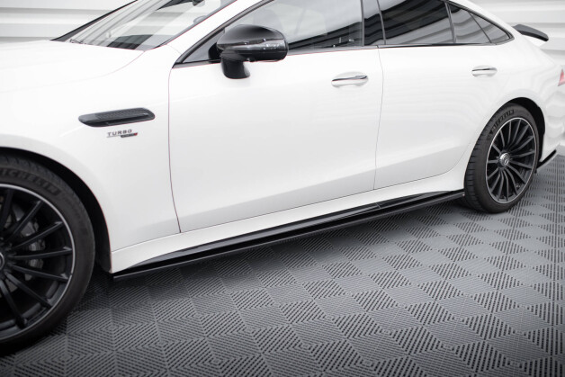 Street+ Seitenschweller Leisten passend für Mercedes-AMG GT 43 4 Door Coupe V8 Styling Package X290 schwarz Hochglanz