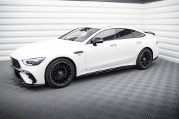 Seitenschweller Ansatz Cup Leisten für Mercedes-AMG GT 43 4 Door Coupe V8 Styling Package X290 schwarz Hochglanz