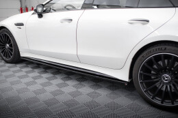 Seitenschweller Ansatz Cup Leisten für Mercedes-AMG GT 43 4 Türer Coupe V8 Styling Paket schwarz Hochglanz