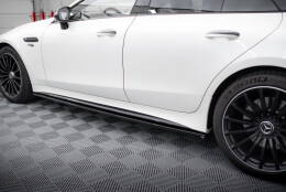 Seitenschweller Ansatz Cup Leisten passend für Mercedes-AMG GT 43 4 Türer Coupe V8 Styling Paket schwarz Hochglanz