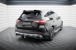 Mittlerer Cup Diffusor Heck Ansatz DTM Look passend für Mercedes-Benz GLC AMG-Line X254 schwarz Hochglanz