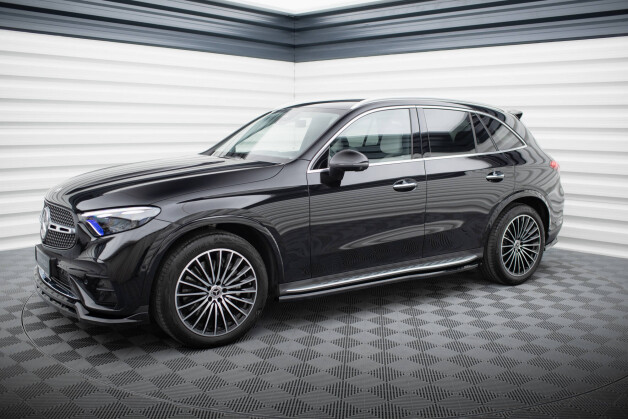Seitenschweller Ansatz Cup Leisten passend für Mercedes-Benz GLC AMG-Line X254 schwarz Hochglanz