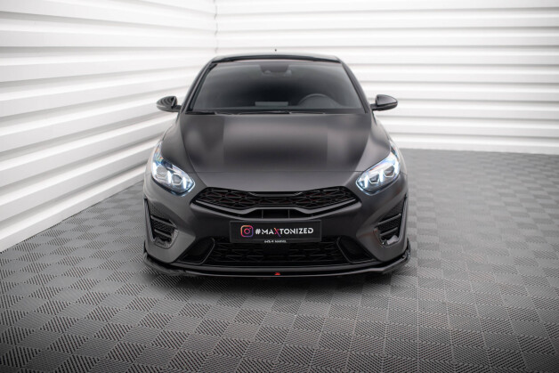 Street+ Spoilerlippe Front Ansatz V.1 passend für Kia Proceed GT Mk3 FL / Ceed GT / GT - Line Mk1 FL schwarz Hochglanz