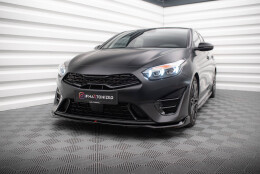 Street+ Spoilerlippe Front Ansatz V.1 passend für Kia Proceed GT Mk3 FL / Ceed GT / GT - Line Mk1 FL schwarz Hochglanz