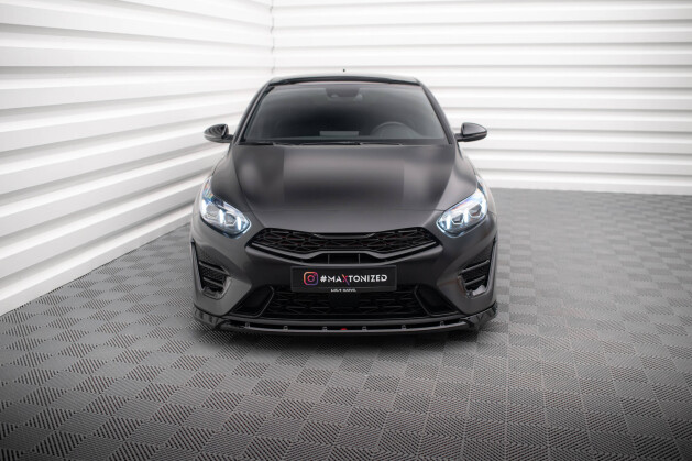 Cup Spoilerlippe Front Ansatz V.2 für Kia Proceed GT Mk3 FL / Ceed GT / GT - Line Mk1 FL schwarz Hochglanz