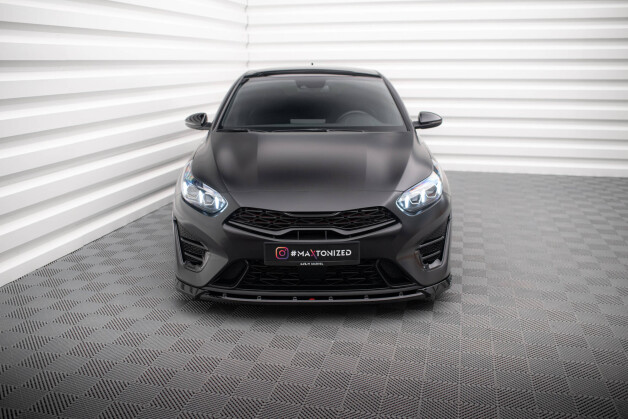 Street+ Spoilerlippe Front Ansatz V.2 passend für Kia Proceed GT Mk3 FL / Ceed GT / GT - Line Mk1 FL schwarz Hochglanz