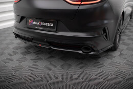 Mittlerer Cup Diffusor Heck Ansatz DTM Look passend für Kia Proceed GT Mk1 Facelift schwarz Hochglanz