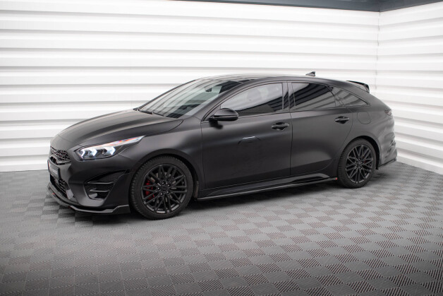 Seitenschweller Ansatz Cup Leisten passend für Kia Proceed GT / GT-Line Mk1 Facelift / Ceed GT Mk3 Facelift schwarz Hochglanz