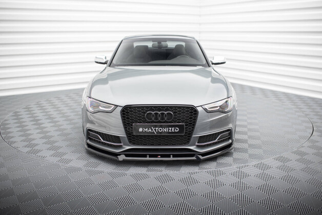 Cup Spoilerlippe Front Ansatz V.3 passend für Audi S5 / A5 S-Line Coupe / Sportback 8T Facelift schwarz Hochglanz